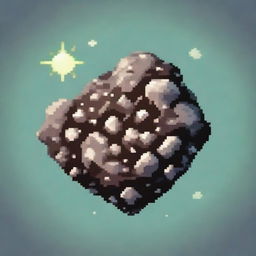 A meteorite in pixel art style in PNG format