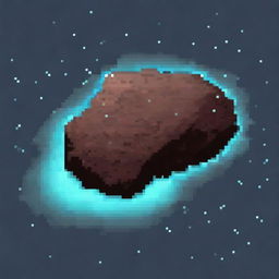 A meteorite in pixel art style in PNG format