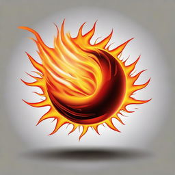 A detailed illustration of a fireball in a dynamic, fiery style