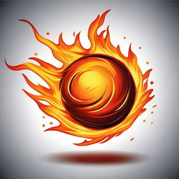 A detailed illustration of a fireball in a dynamic, fiery style