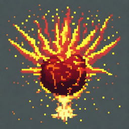 A fireball in pixel art style