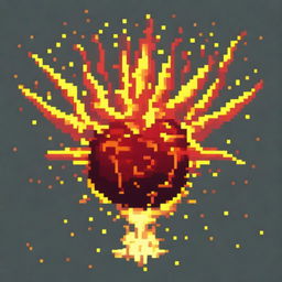 A fireball in pixel art style