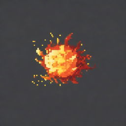 A fireball in pixel art style