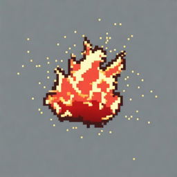 A fireball in pixel art style