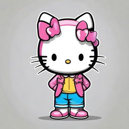 Create an image of a Hello Kitty character designed as a boy