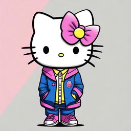 Create an image of a Hello Kitty character designed as a boy