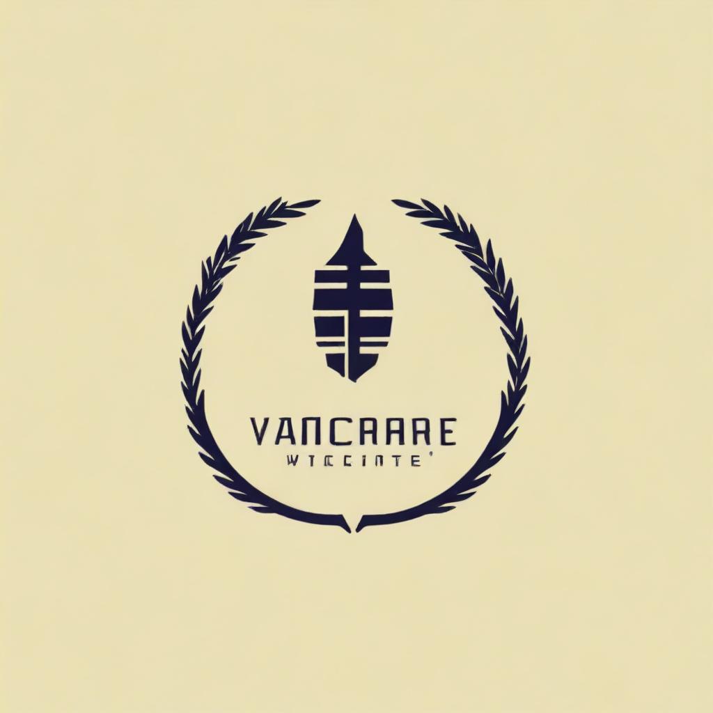 Design a logo for the trademark 'Vincere' that embodies the phrase 'Veni Vidi Vici' from Gaius Julius Caesar and includes elements of a caliphate