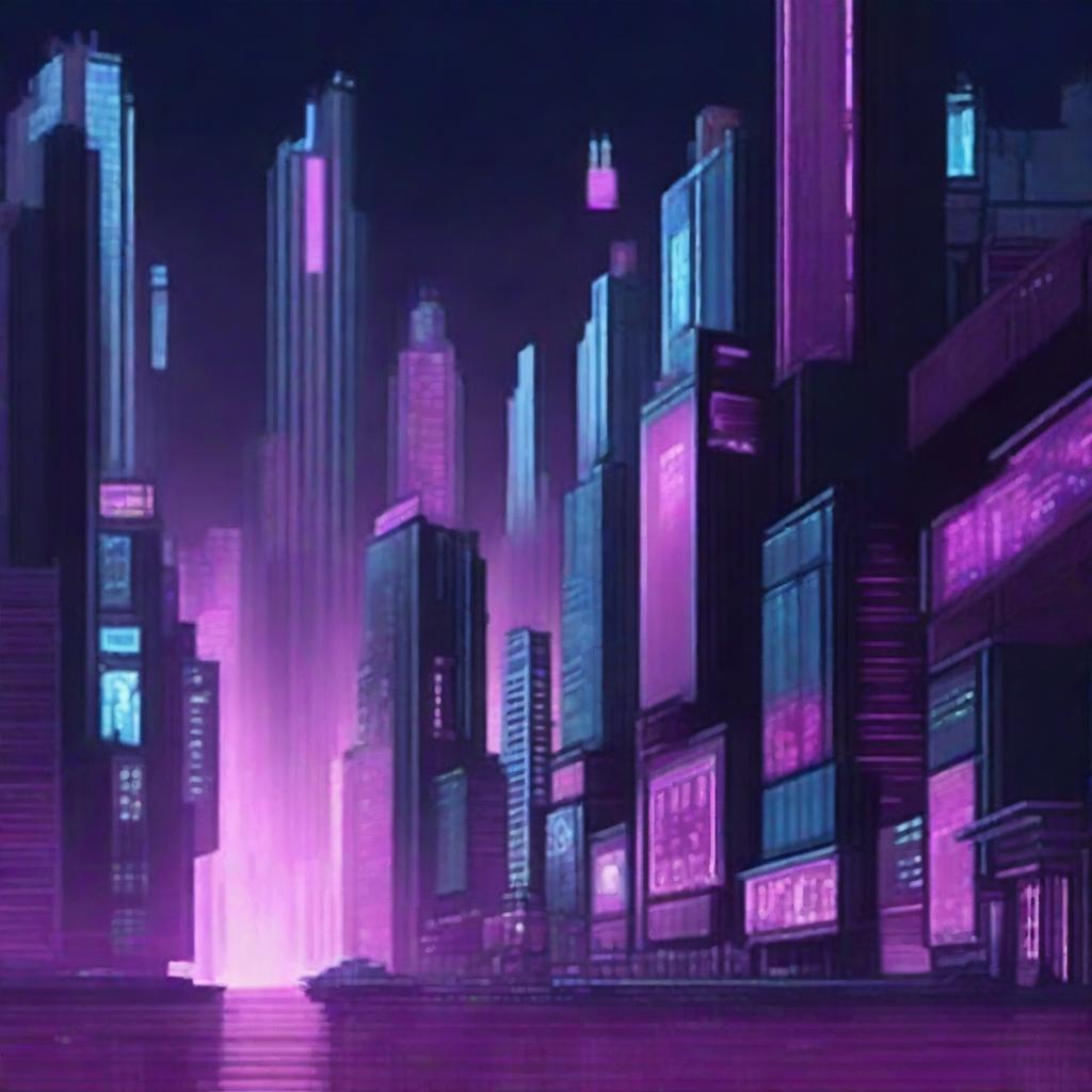 Create a background reflecting a cyberpunk and technological theme