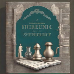 A detailed and intricate book cover for 'A Study of Forensic Science and Medical Jurisprudence'