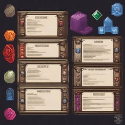 Create a skill card template for a fantasy-themed board game similar to Dungeons & Dragons or HeroQuest, but with an arcade and futuristic twist