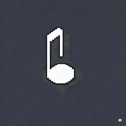 A single musical note in pixel art style