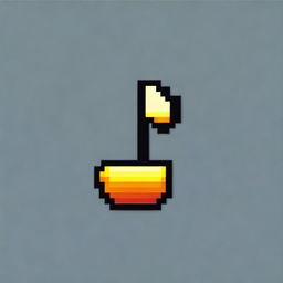 A single musical note in pixel art style