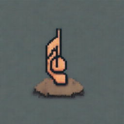A single musical note in pixel art style