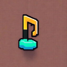 A single music note in pixel art style