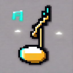 A single music note in pixel art style