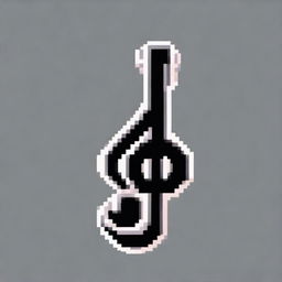 A single music note in pixel art style