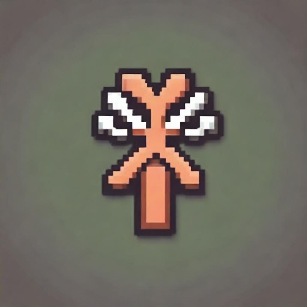 A stylized 'X' in pixel art style