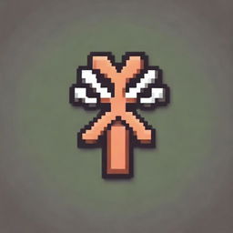 A stylized 'X' in pixel art style