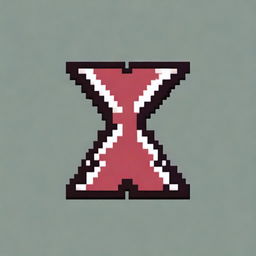 A stylized 'X' in pixel art style