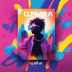 Create a visually striking single cover featuring a modern, abstract design with vibrant colors