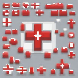 Create a pixel art image of a red cross