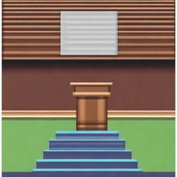 Create a pixel art image of a podium with first, second, and third place