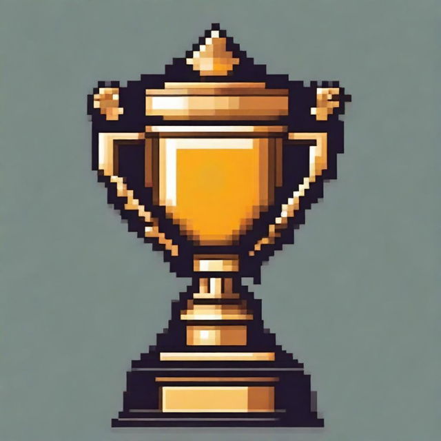 Create a pixel art image of a trophy