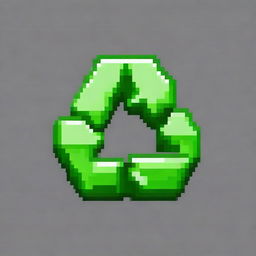 Create a pixel art image of a recycling symbol