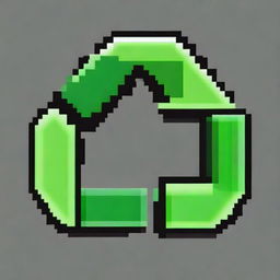 Create a pixel art image of a recycling symbol