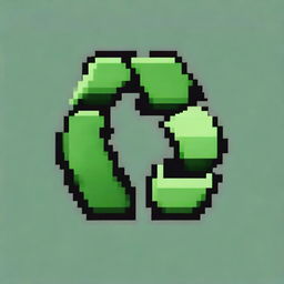 Create a pixel art image of a recycling symbol