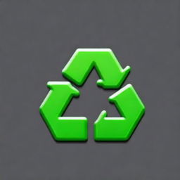 Create a pixel art image of a recycling symbol