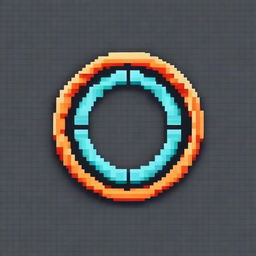 Create a pixel art image of a circle made of arrows