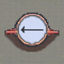 Create a pixel art image of a round arrow