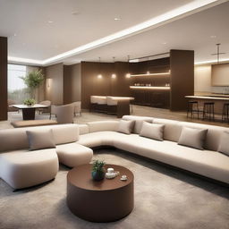 A spacious lounge area inspired by the reference images provided