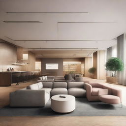 A spacious lounge area inspired by the reference images provided