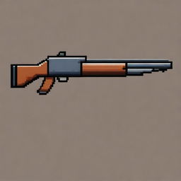 Create a pixel art image of a sawed-off shotgun