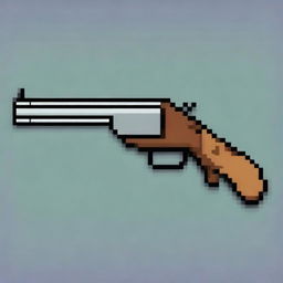 Create a pixel art image of a sawed-off shotgun