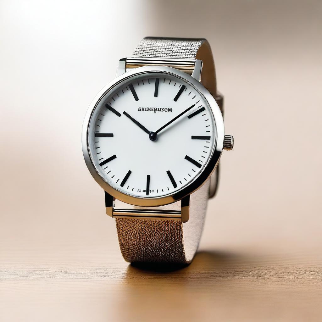 A high-quality image of a modern wristwatch with a sleek design