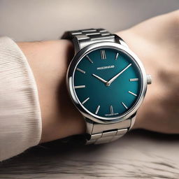 A high-quality image of a modern wristwatch with a sleek design