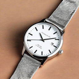 A high-quality image of a modern wristwatch with a sleek design