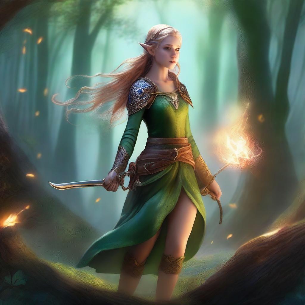 A magical world where young elf women are engaged in an epic battle to bring peace to their land