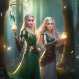 A magical world where young elf women are engaged in an epic battle to bring peace to their land