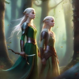 A magical world where young elf women are engaged in an epic battle to bring peace to their land