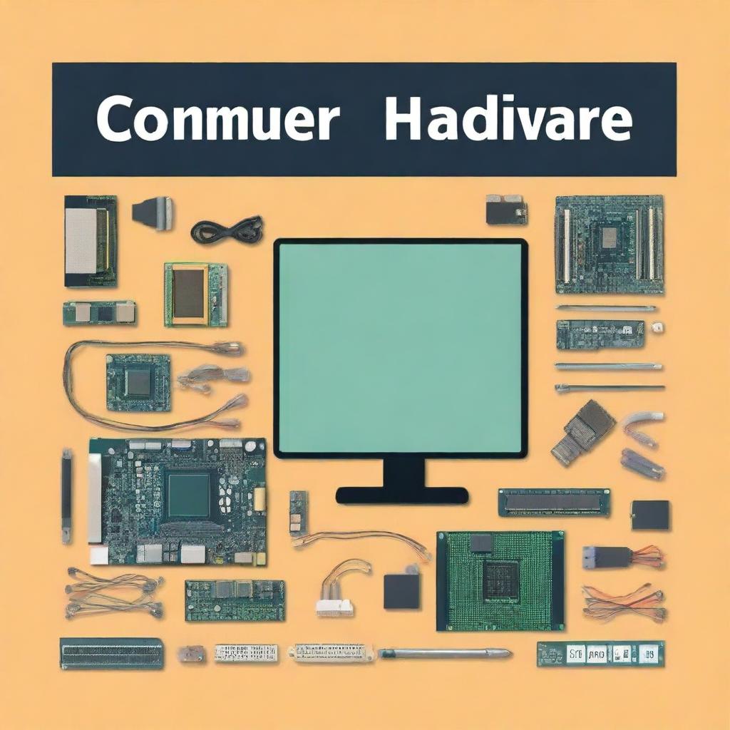 Create a cover page for a practical guide on computer hardware