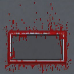 Create a pixel art image of a metal rectangle with blood splattered on top