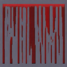 Create a pixel art image of a vertically positioned metal rectangle with blood splattered on top