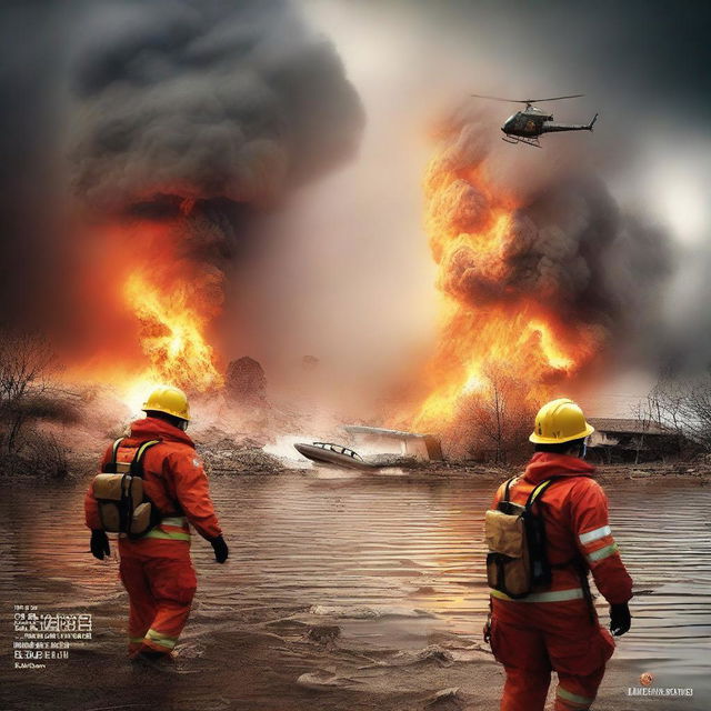 A detailed and professional cover image for a disaster management project