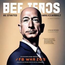 Create an ebook cover for a book titled 'Jeff Bezos: Mastermind Behind The Amazon Empire' by Jeffrey Miano