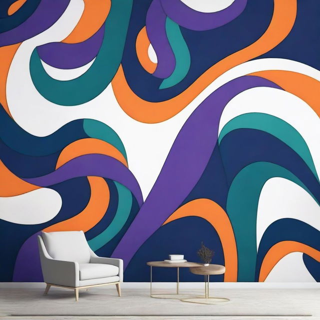 Create a vibrant abstract wallpaper to counterbalance the clinical white LED lights in the room