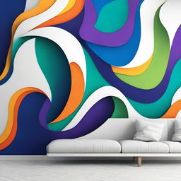 Create a vibrant abstract wallpaper to counterbalance the clinical white LED lights in the room